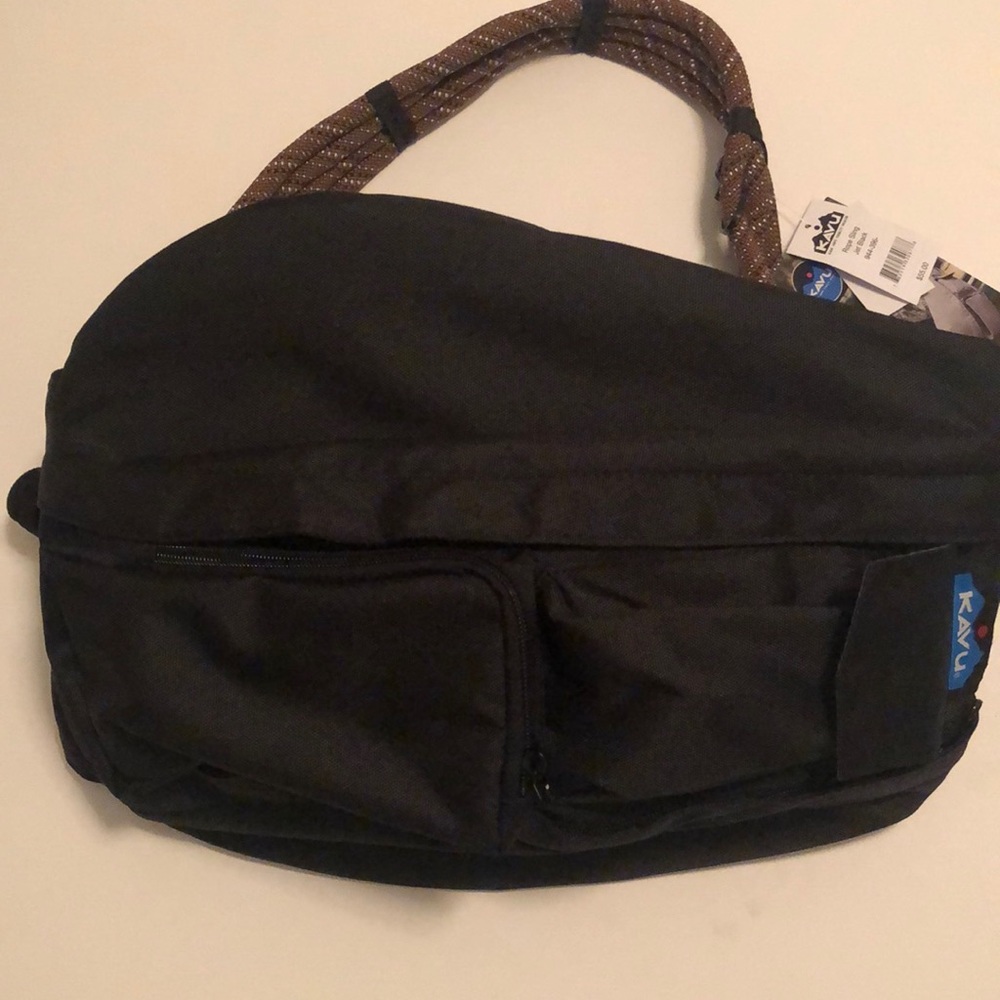 New Fanny Pack NWT Black With Brown Belt